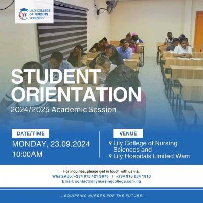 Lily College of Nursing Sciences: Orientation Exercise for Fresh Students 2024/2025